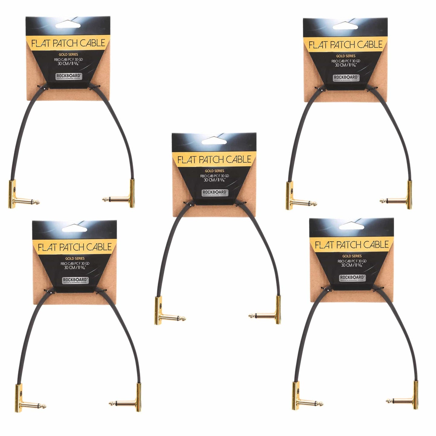 Rockgear Gold Series 30 cm / 11.81" 5 Pack Bundle Accessories / Cables