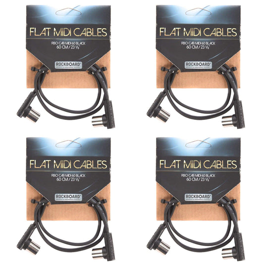 Rockgear Midi Cable, 60cm / 23.62" Black 4 Pack Bundle Accessories / Cables