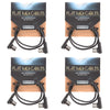Rockgear Midi Cable, 60cm / 23.62" Black 4 Pack Bundle Accessories / Cables