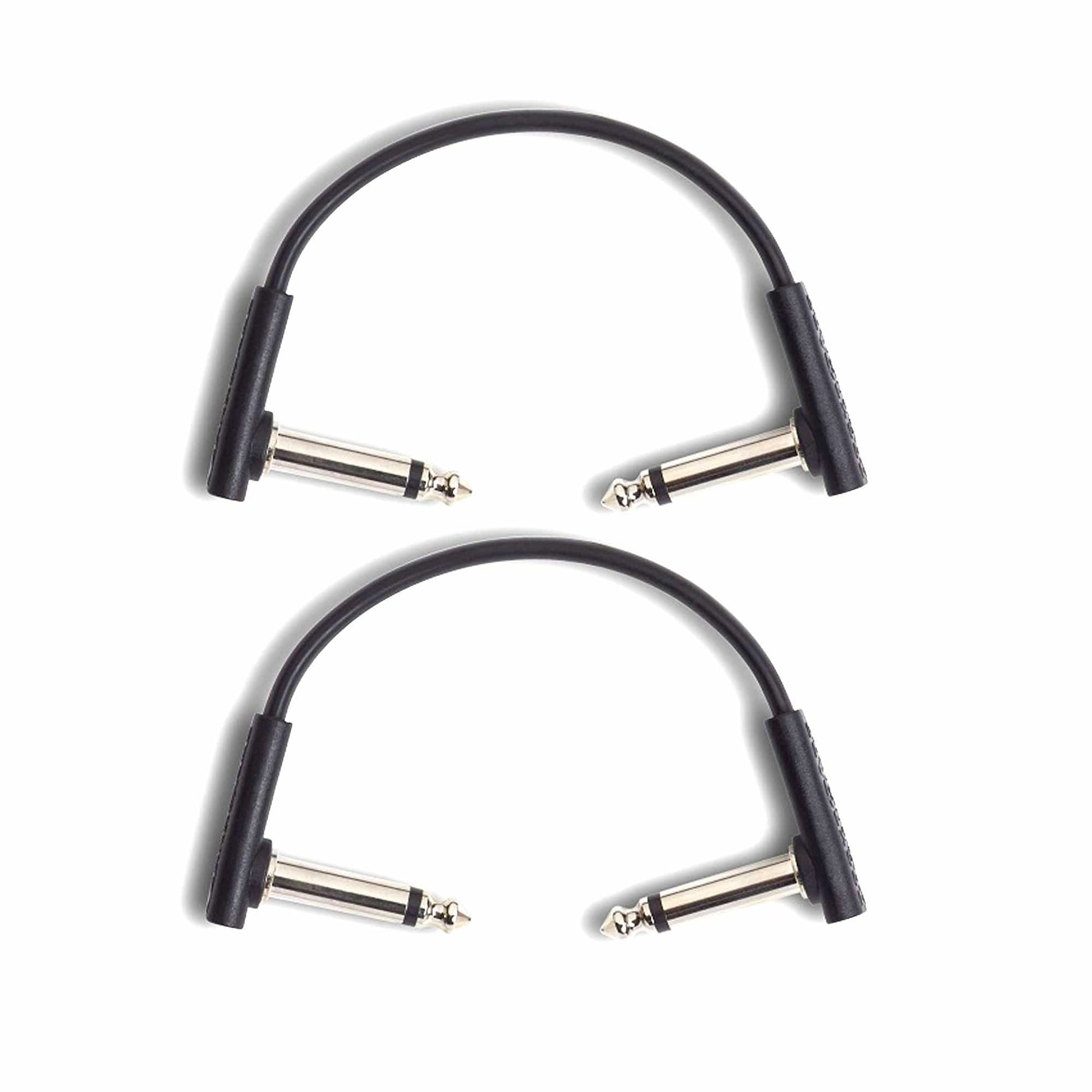 RockGear RockBoard Flat Patch Cable Black 10cm (3.94") 2 Pack Bundle Accessories / Cables
