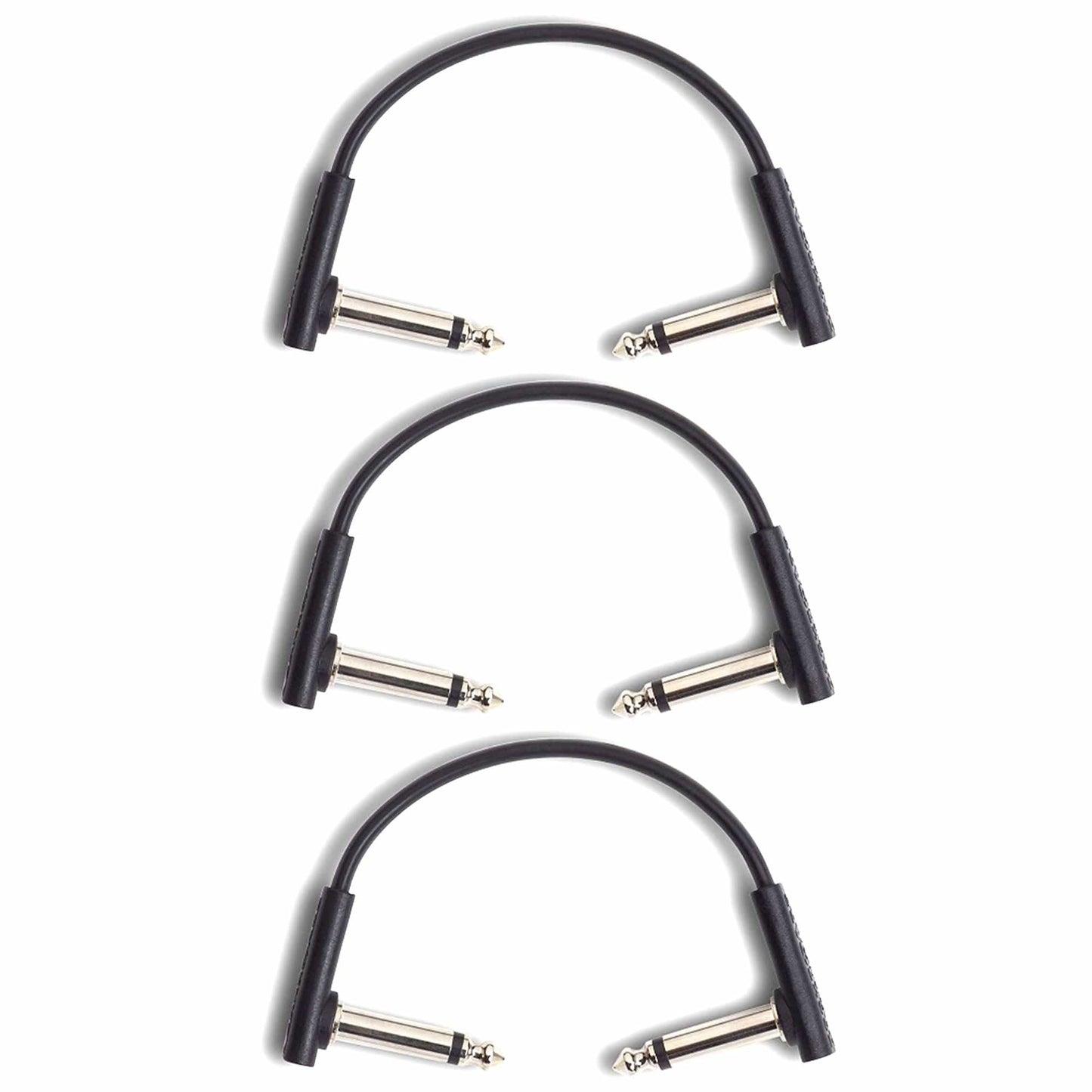 RockGear RockBoard Flat Patch Cable Black 10cm (3.94") 3 Pack Bundle Accessories / Cables