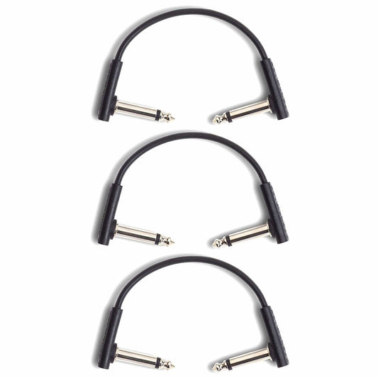 RockGear RockBoard Flat Patch Cable Black 10cm (3.94") 3 Pack Bundle Accessories / Cables
