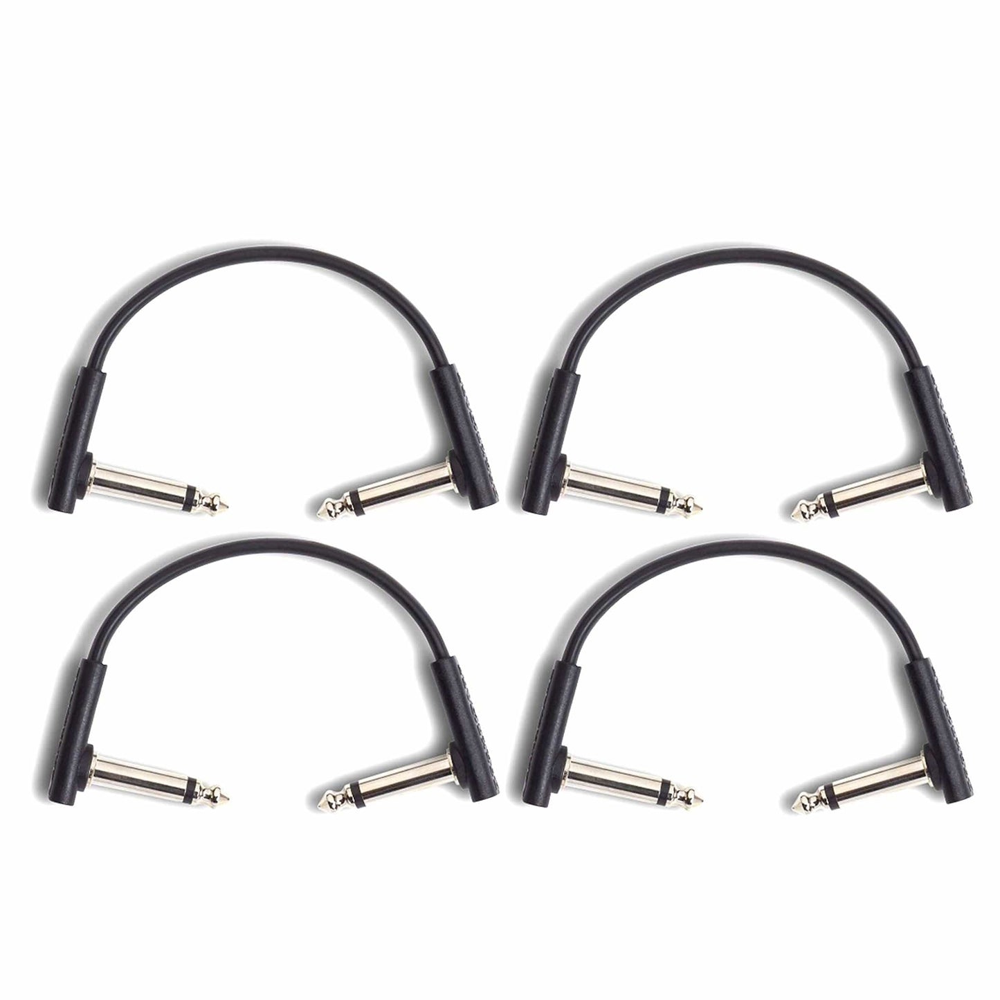 RockGear RockBoard Flat Patch Cable Black 10cm (3.94") 4 Pack Bundle Accessories / Cables