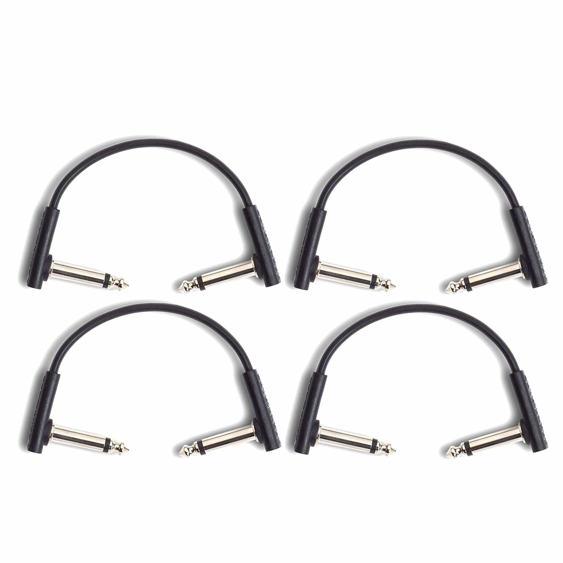 RockGear RockBoard Flat Patch Cable Black 10cm (3.94") 4 Pack Bundle Accessories / Cables