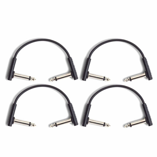 RockGear RockBoard Flat Patch Cable Black 10cm (3.94") 4 Pack Bundle Accessories / Cables