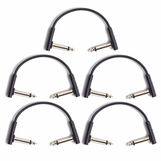 RockGear RockBoard Flat Patch Cable Black 10cm (3.94") 5 Pack Bundle Accessories / Cables