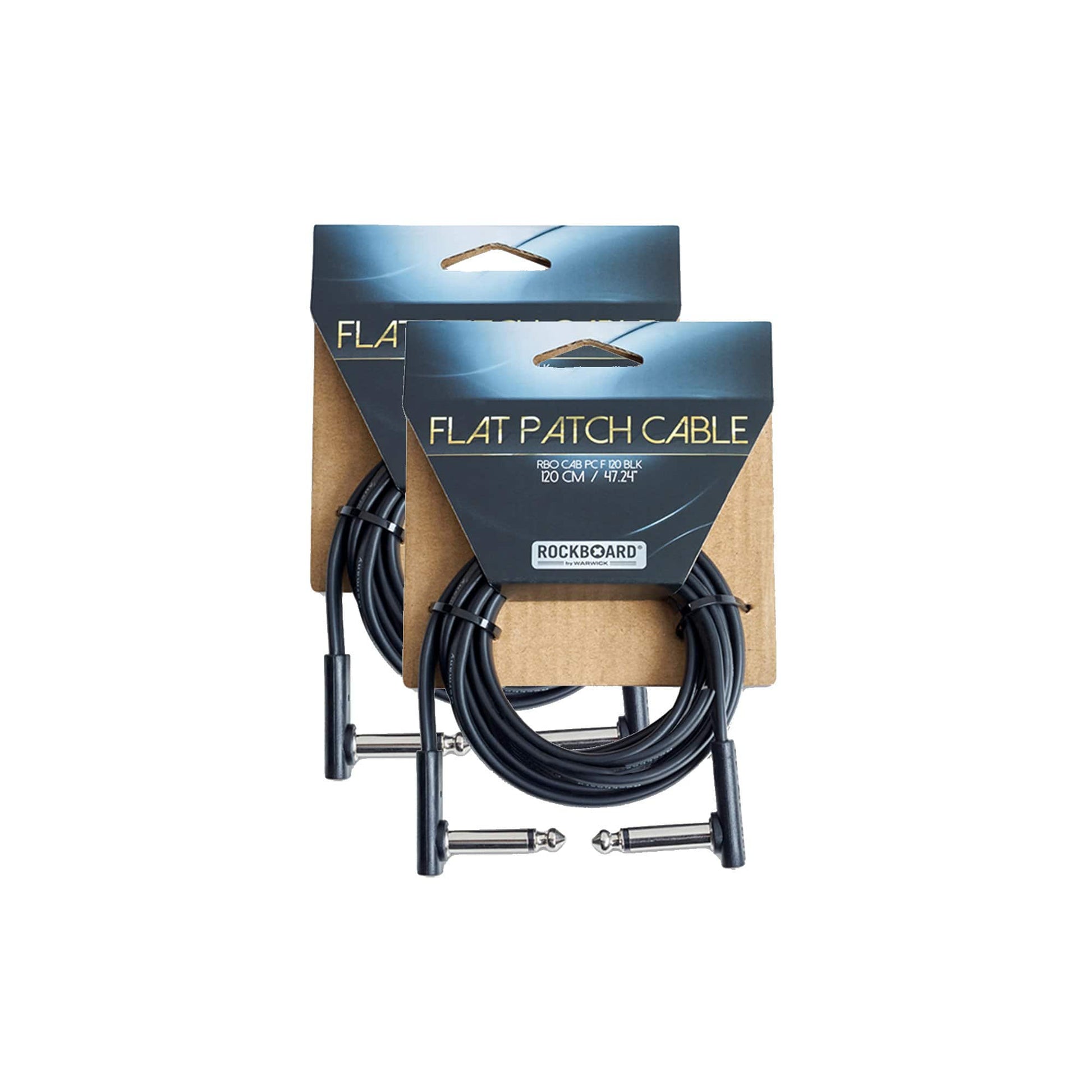 RockGear RockBoard Flat Patch Cable Black 120cm (47.24") 2 Pack Bundle Accessories / Cables