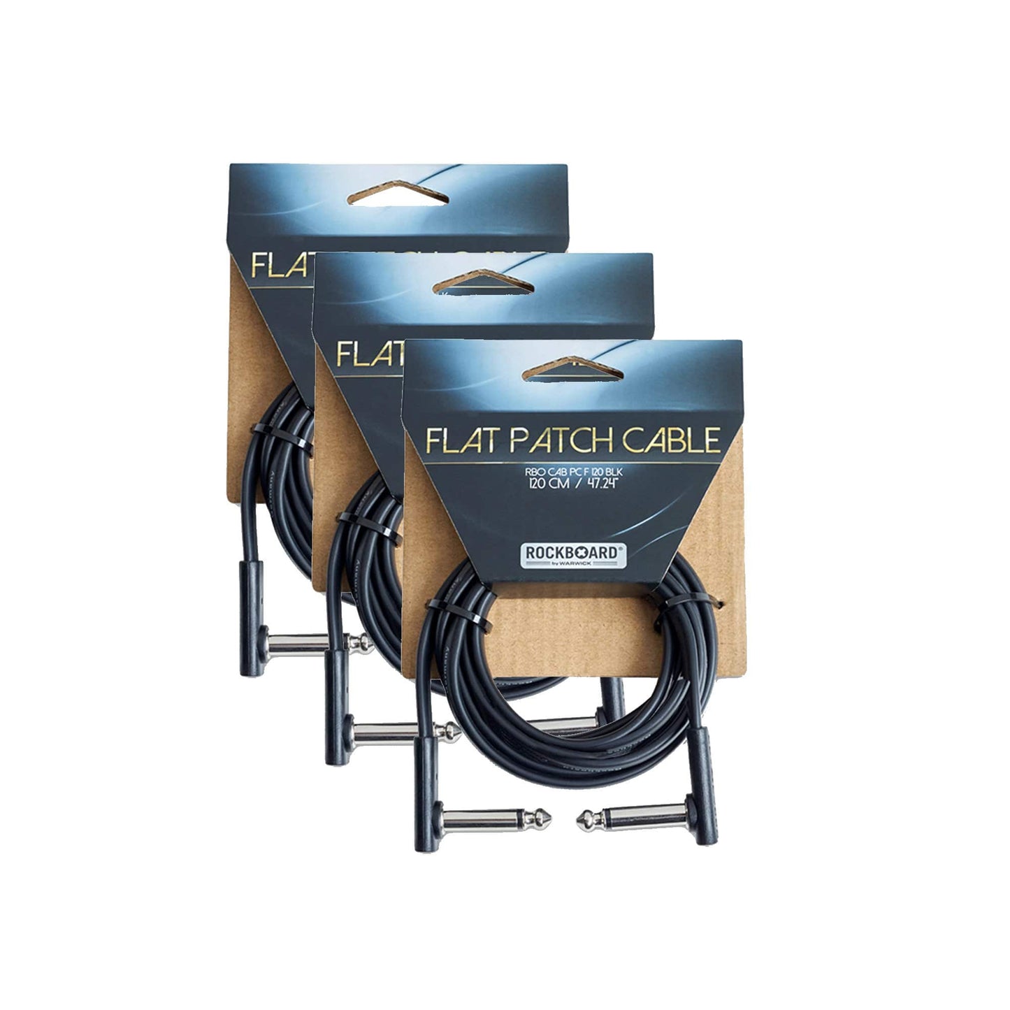 RockGear RockBoard Flat Patch Cable Black 120cm (47.24") 3 Pack Bundle Accessories / Cables