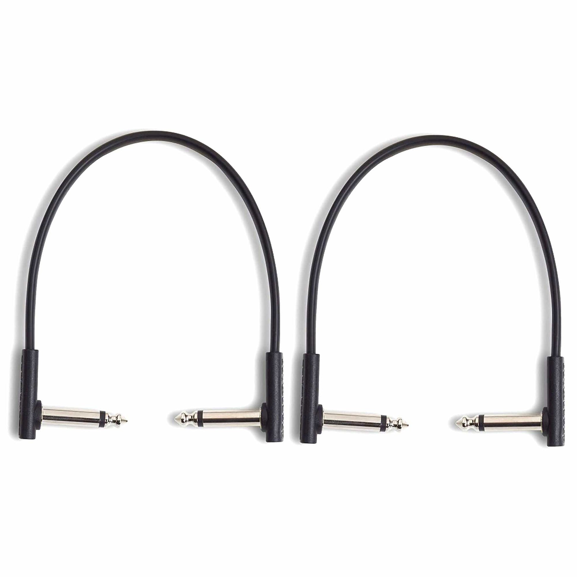 RockGear RockBoard Flat Patch Cable Black 20cm (7.87") 2 Pack Bundle Accessories / Cables