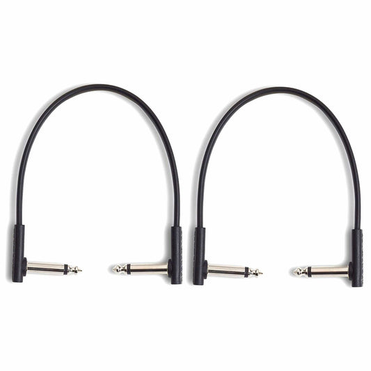 RockGear RockBoard Flat Patch Cable Black 20cm (7.87") 2 Pack Bundle Accessories / Cables
