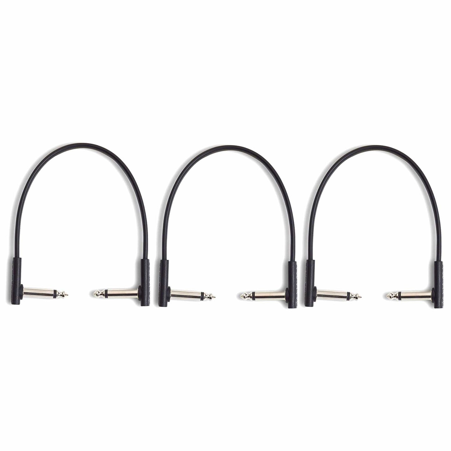 RockGear RockBoard Flat Patch Cable Black 20cm (7.87") 3 Pack Bundle Accessories / Cables