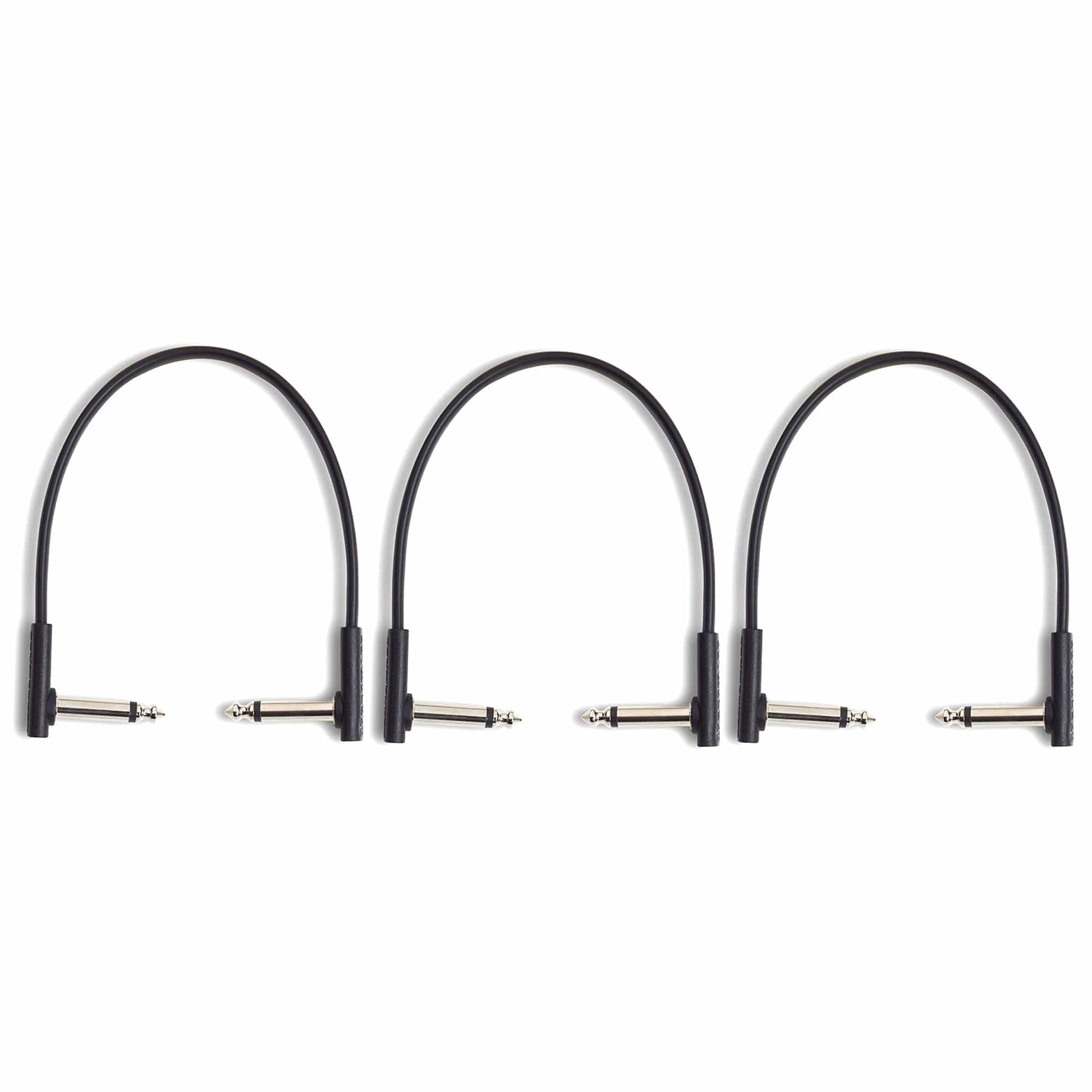RockGear RockBoard Flat Patch Cable Black 20cm (7.87") 3 Pack Bundle Accessories / Cables
