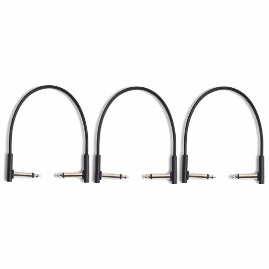 RockGear RockBoard Flat Patch Cable Black 20cm (7.87") 3 Pack Bundle Accessories / Cables