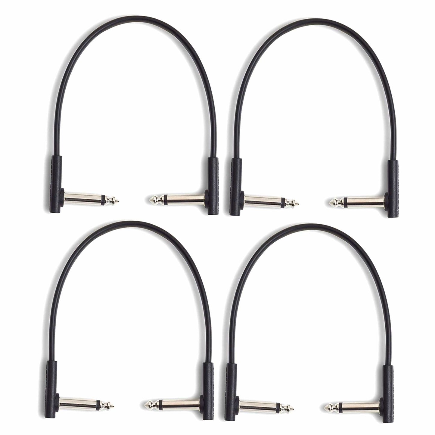 RockGear RockBoard Flat Patch Cable Black 20cm (7.87") 4 Pack Bundle Accessories / Cables