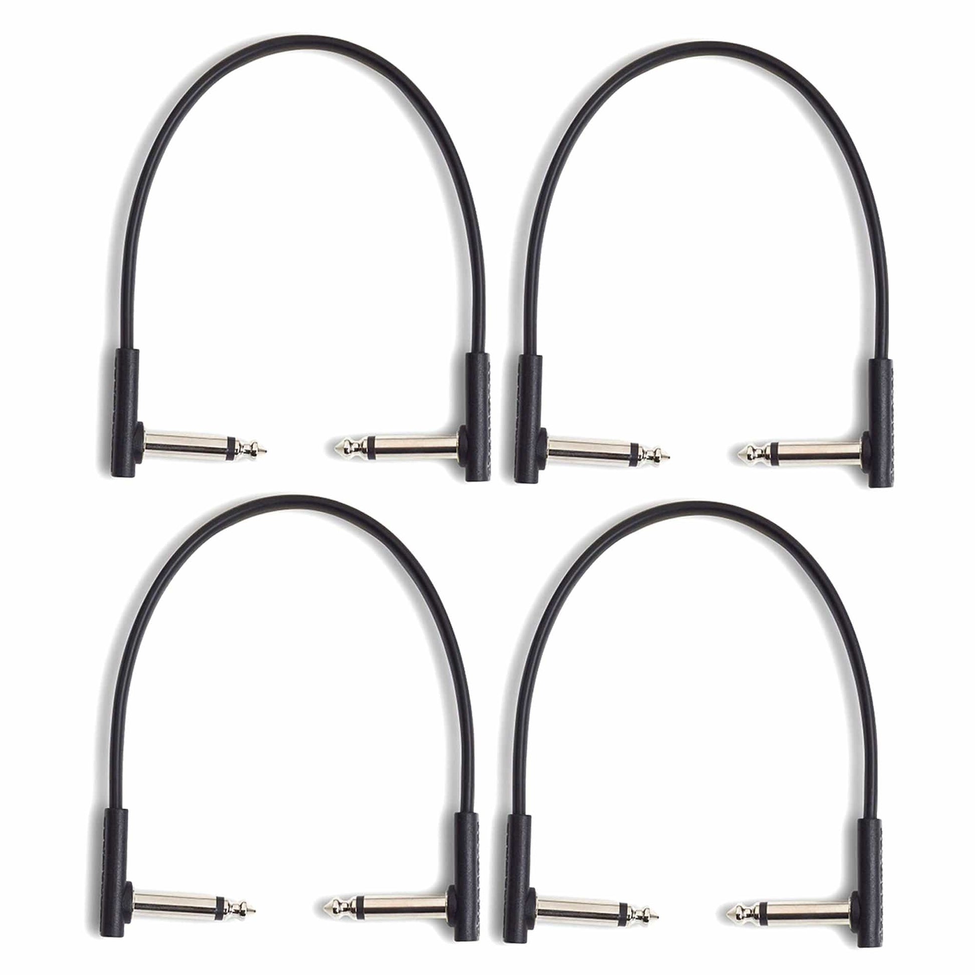 RockGear RockBoard Flat Patch Cable Black 20cm (7.87") 4 Pack Bundle Accessories / Cables