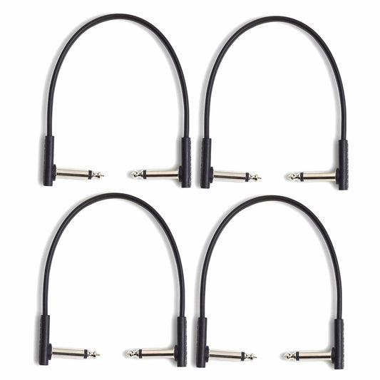 RockGear RockBoard Flat Patch Cable Black 20cm (7.87") 4 Pack Bundle Accessories / Cables