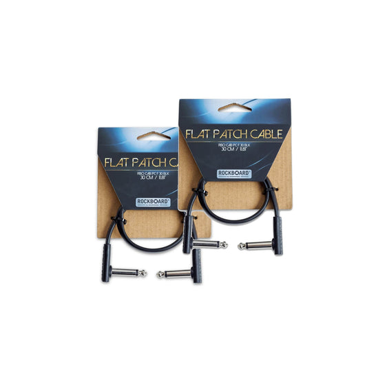 RockGear RockBoard Flat Patch Cable Black 30cm (11.81") 2 Pack Bundle Accessories / Cables