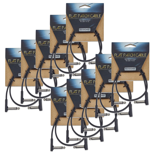 RockGear RockBoard Flat Patch Cable Black 45 cm (17.72") 10 Pack Bundle Accessories / Cables