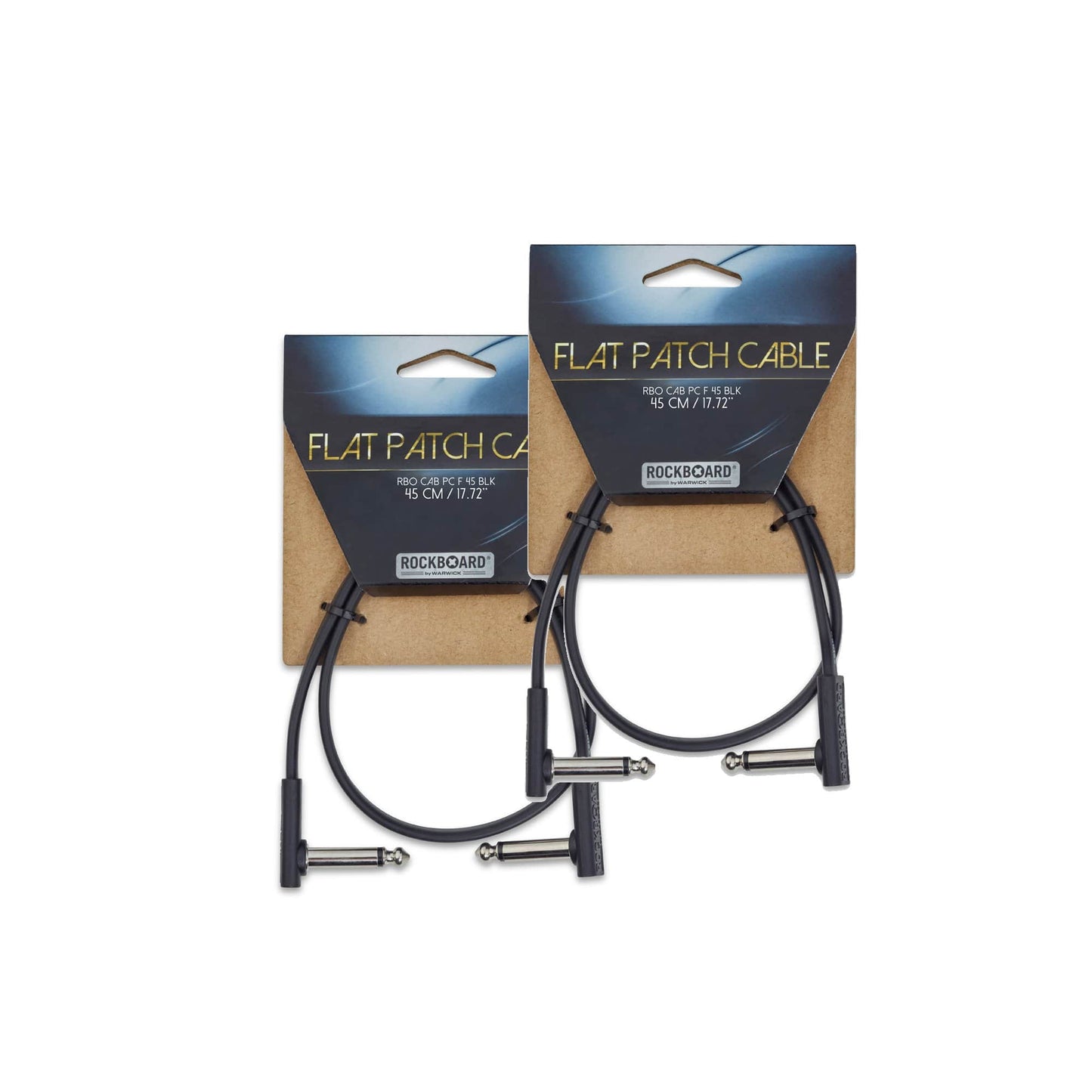 RockGear RockBoard Flat Patch Cable Black 45 cm (17.72") 2 Pack Bundle Accessories / Cables