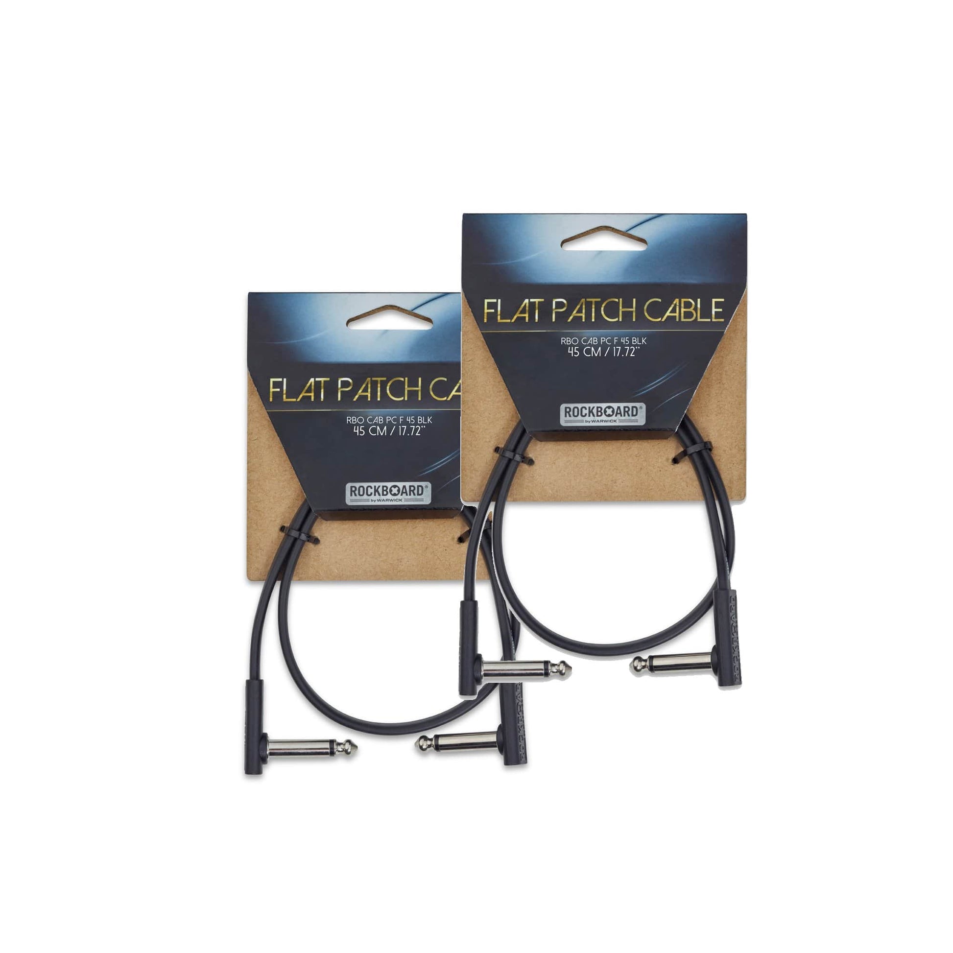 RockGear RockBoard Flat Patch Cable Black 45 cm (17.72") 2 Pack Bundle Accessories / Cables