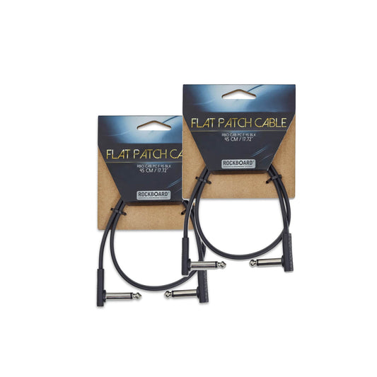 RockGear RockBoard Flat Patch Cable Black 45 cm (17.72") 2 Pack Bundle Accessories / Cables