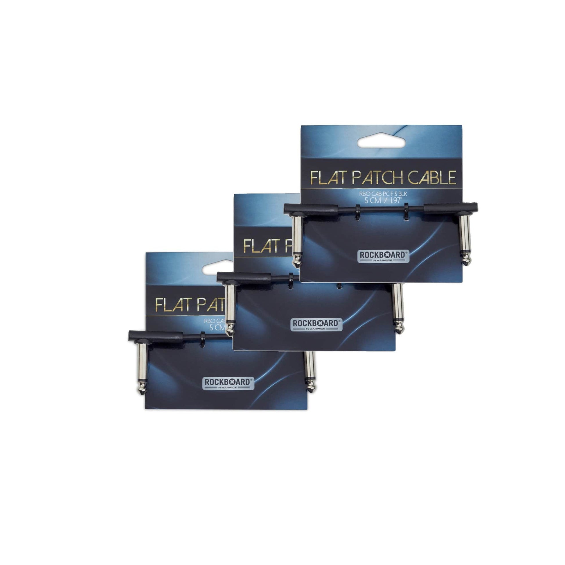 RockGear RockBoard Flat Patch Cable Black 5cm (1.97") 3 Pack Bundle Accessories / Cables