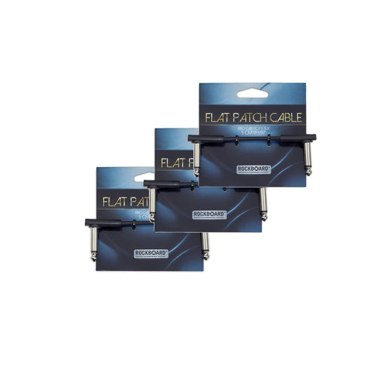 RockGear RockBoard Flat Patch Cable Black 5cm (1.97") 3 Pack Bundle Accessories / Cables