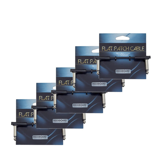 RockGear RockBoard Flat Patch Cable Black 5cm (1.97") 5 Pack Bundle Accessories / Cables