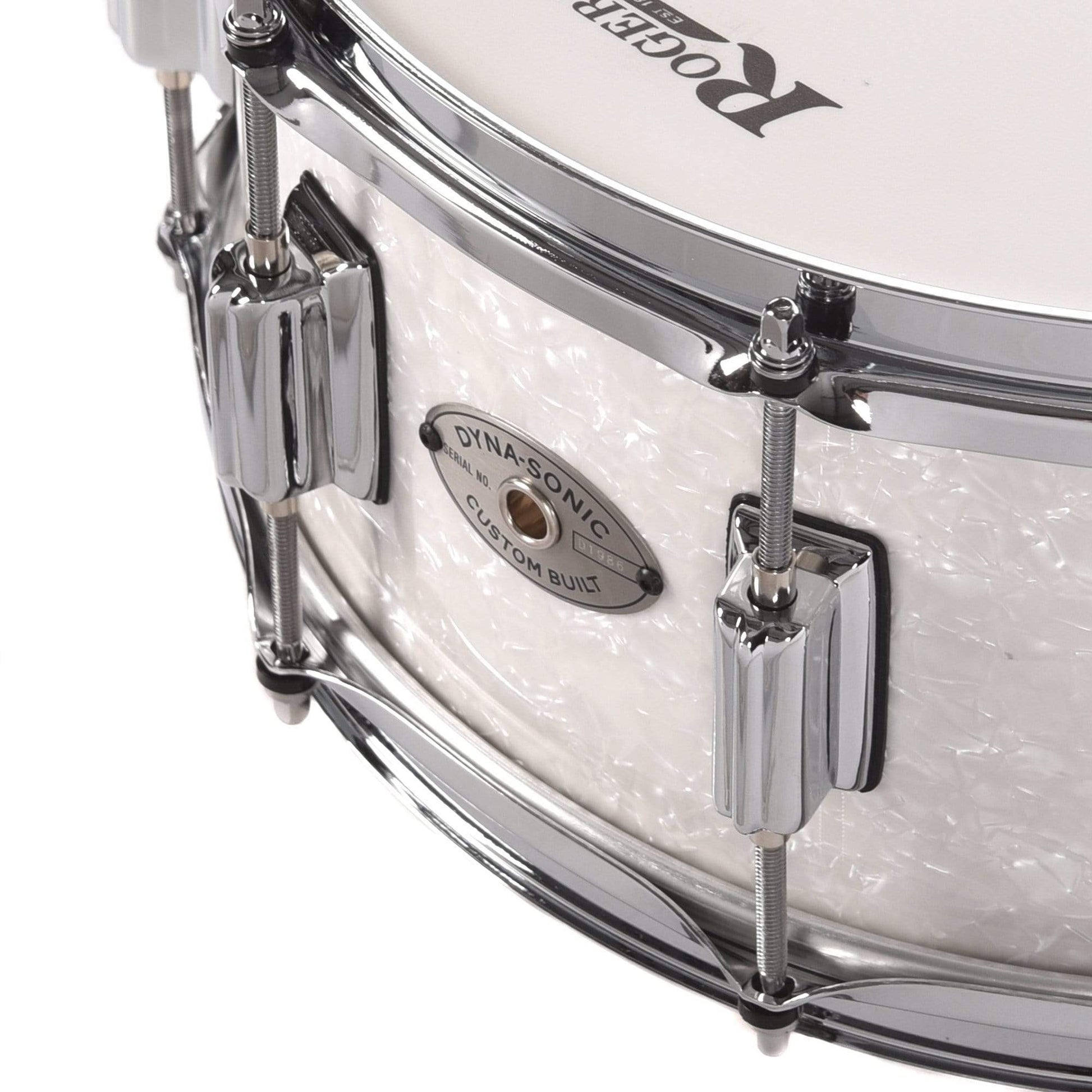 Rogers 6.5x14 Dyna-Sonic Wood Snare Drum White Marine Pearl Drums and Percussion / Acoustic Drums / Snare