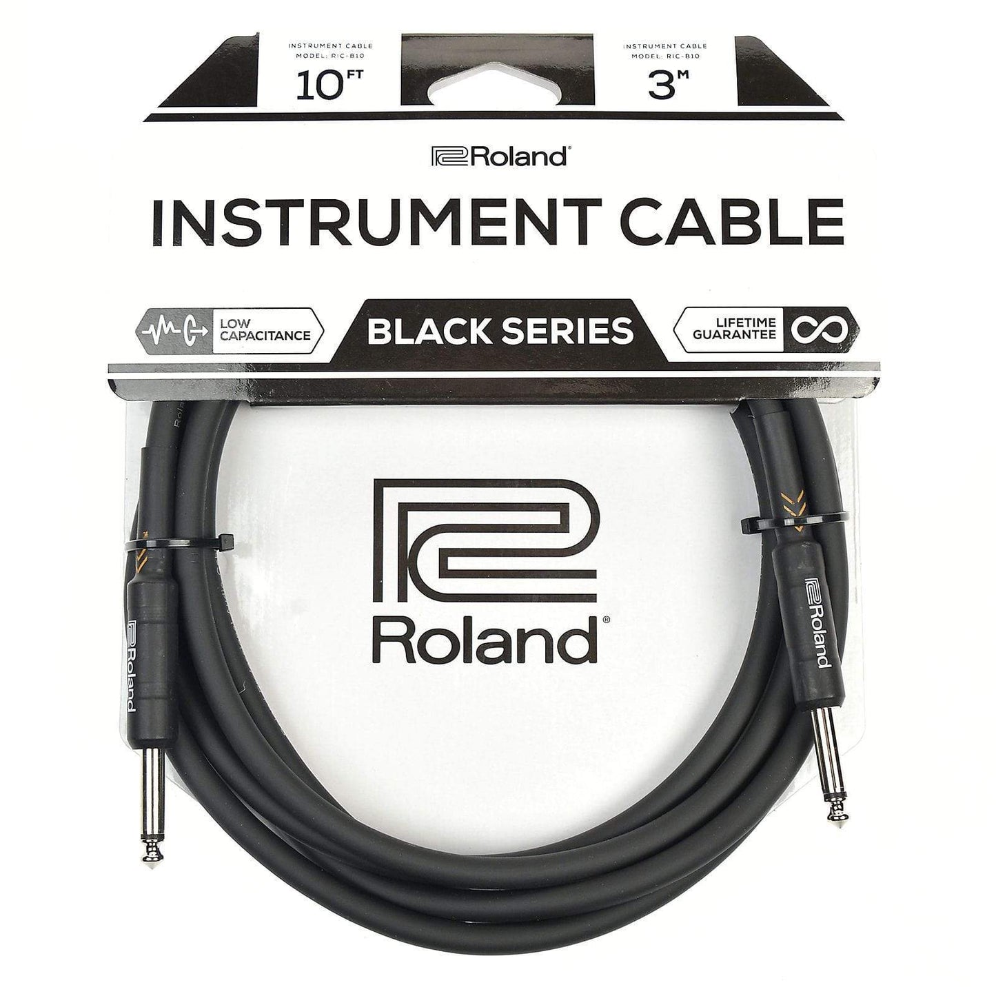 Roland Black Series 10ft S/S 1/4” Instrument Cable Accessories / Cables