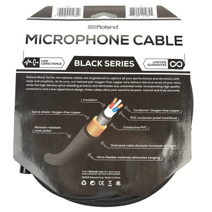 Roland Black Series 25ft XLR Microphone Cable Accessories / Cables