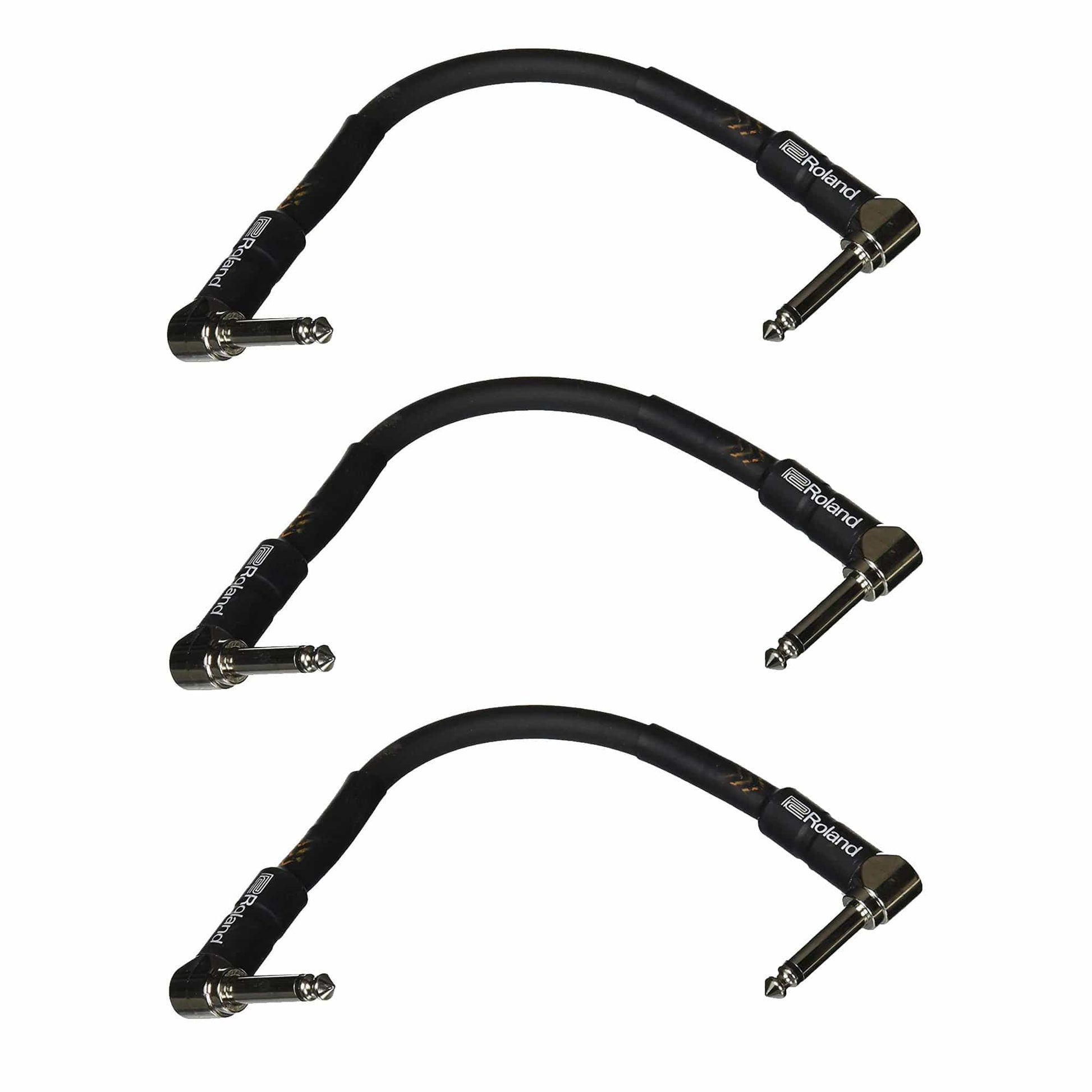 Roland Black Series 6" A/A 1/4" Patch Cable 3 Pack Bundle Accessories / Cables