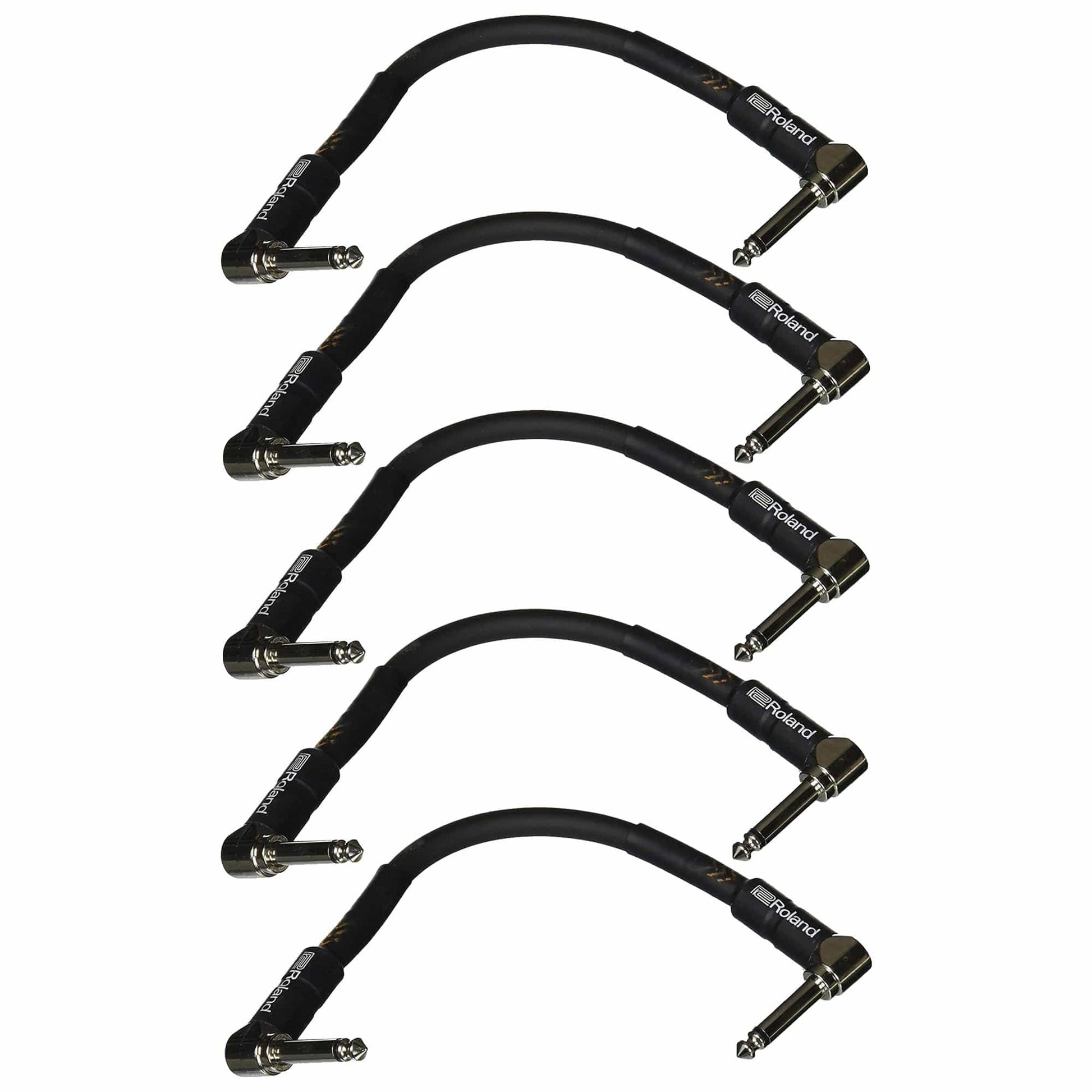 Roland Black Series 6" A/A 1/4" Patch Cable 5 Pack Bundle Accessories / Cables