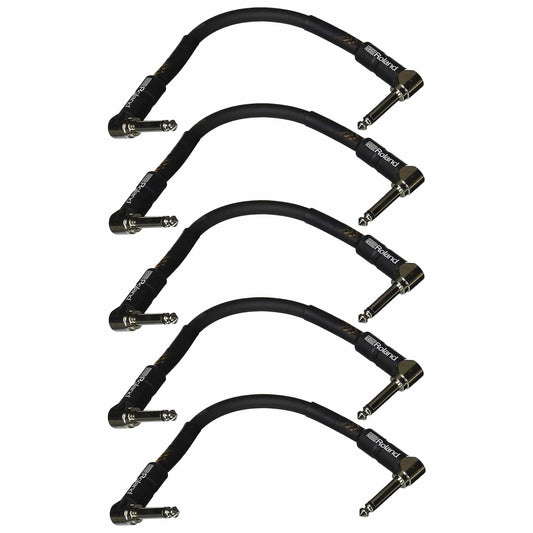 Roland Black Series 6" A/A 1/4" Patch Cable 5 Pack Bundle Accessories / Cables