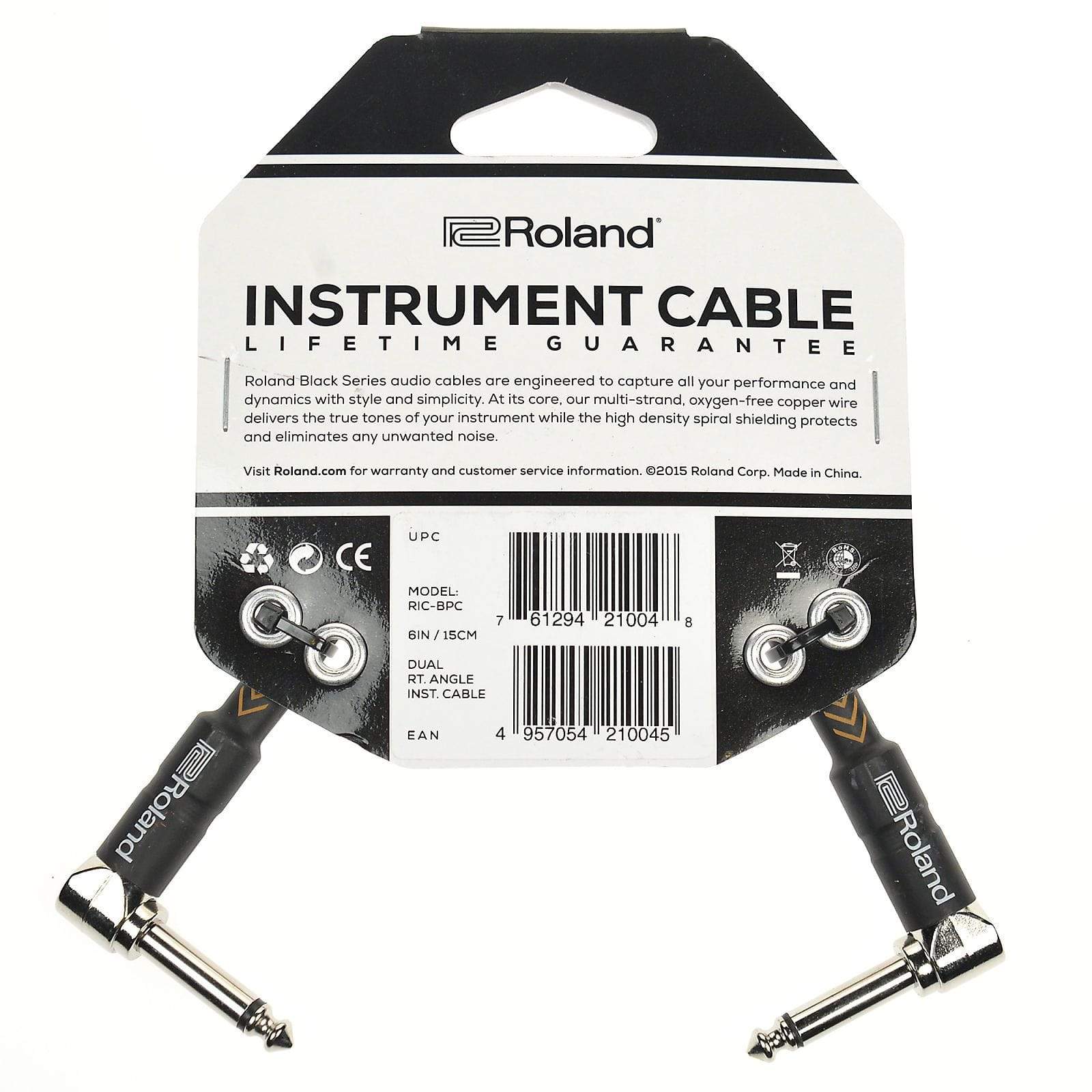 Roland Black Series 6" A/A 1/4" Patch Cable Accessories / Cables