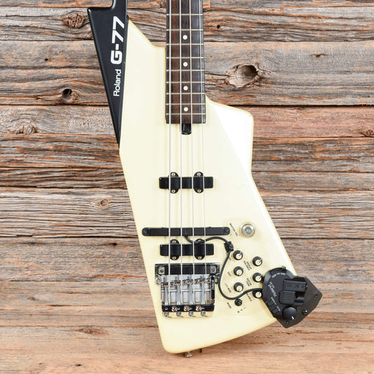 Roland G-77 Bass Synth Controller w/GK-3b Pickup White 1980s Bass Guitars / 4-String