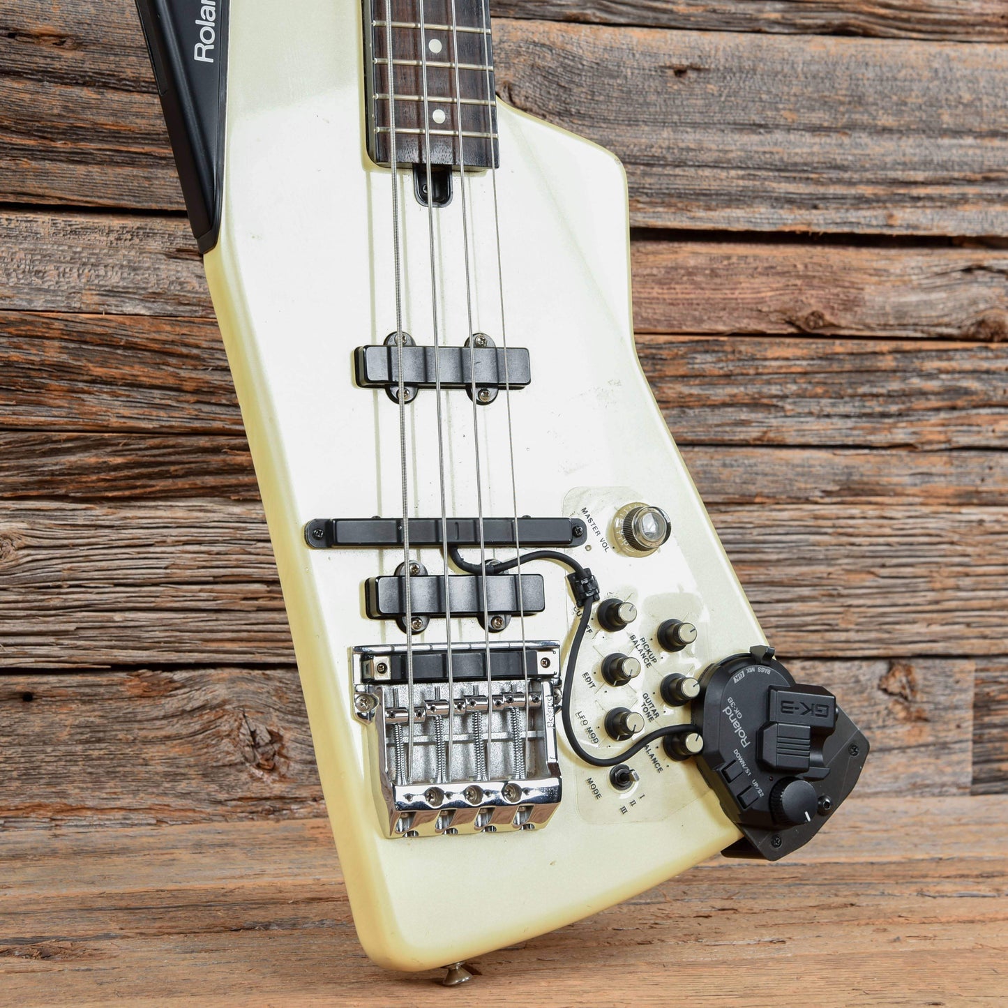 Roland G-77 Bass Synth Controller w/GK-3b Pickup White 1980s Bass Guitars / 4-String