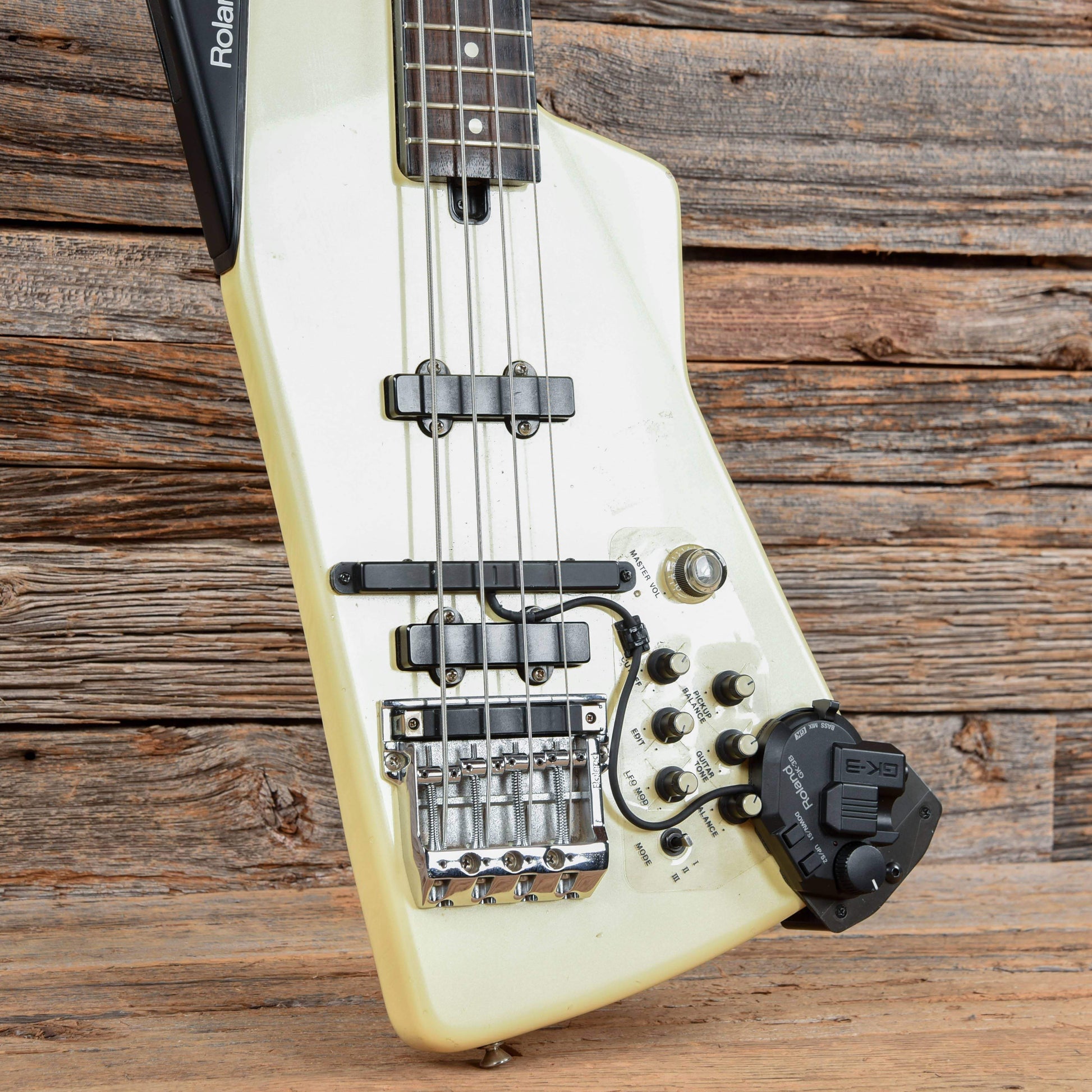 Roland G-77 Bass Synth Controller w/GK-3b Pickup White 1980s Bass Guitars / 4-String