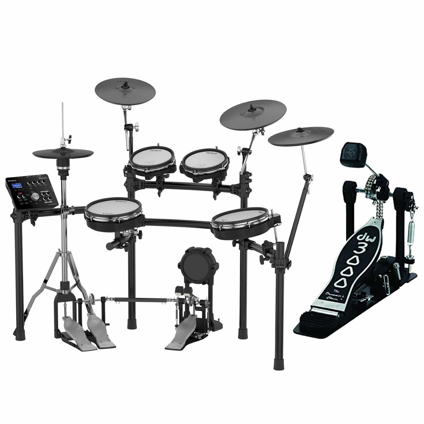 Roland TD-25KV-S V-Drums Electronic Drum Set Bundle W/ Free DW 3000 Single Bass Drum Pedal Drums and Percussion / Electronic Drums / Full Electronic Kits