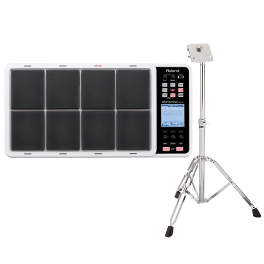Roland SPD30 Octapad Digital Percussion Pad (White) Bundle w/ Roland PDS10 Stand for SPD Series Products Drums and Percussion / Pad Controllers