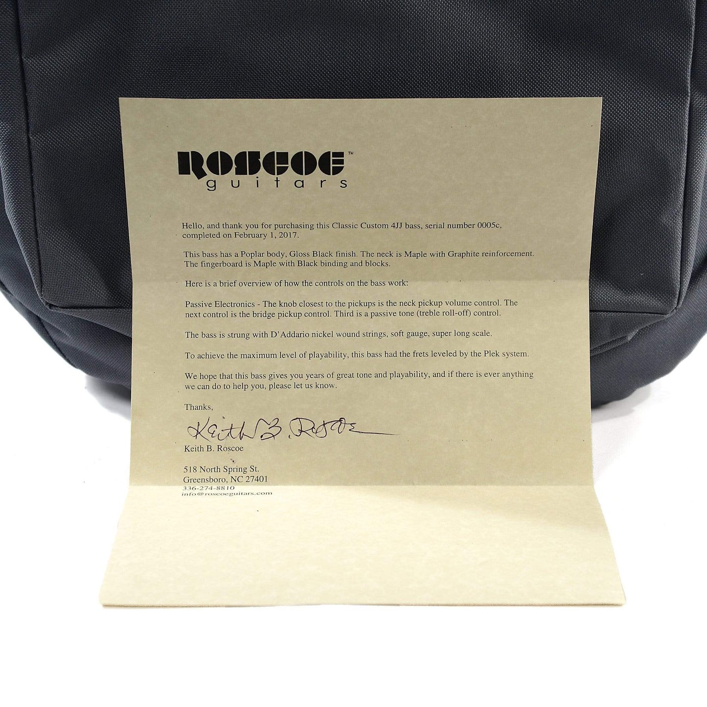 Roscoe Classic Custom 4JJ Black High Gloss Bass Guitars / 4-String