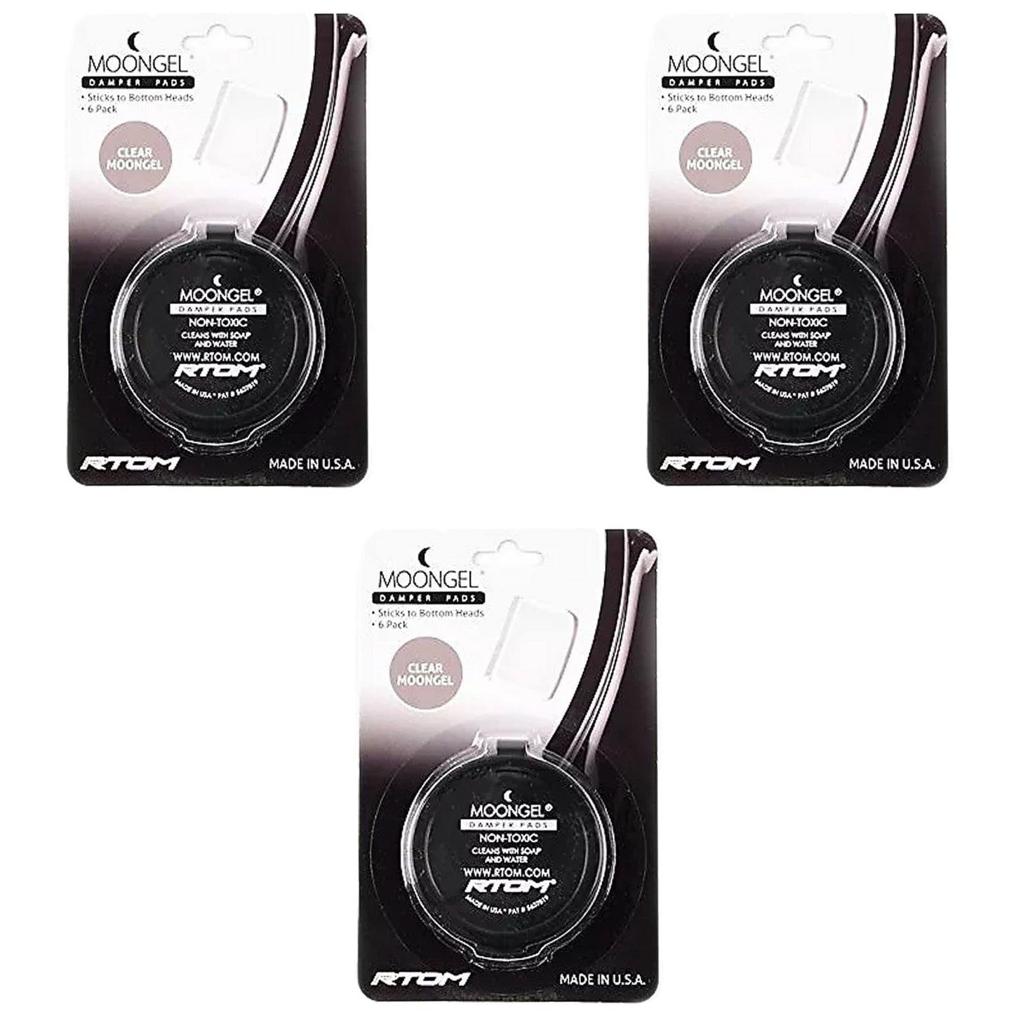 RTOM Moongel Dampeners Clear (3 Pack Bundle) Drums and Percussion / Parts and Accessories / Drum Parts