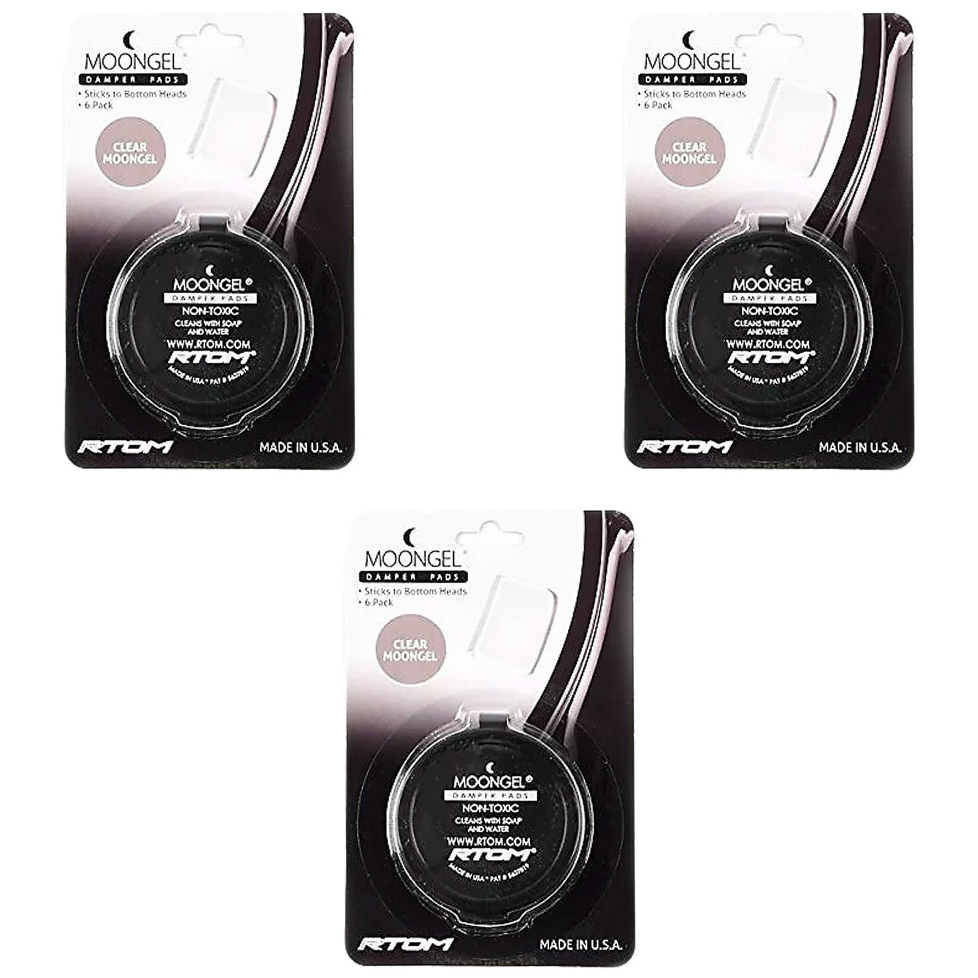 RTOM Moongel Dampeners Clear (3 Pack Bundle) Drums and Percussion / Parts and Accessories / Drum Parts