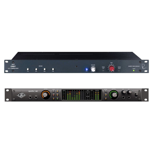 Universal Audio Apollo X6 Heritage Edition Thunderbolt 3 Audio Interface and Rupert Neve Designs 5057 Orbit 16 x 2 Summing Mixer Bundle Pro Audio / Mixers