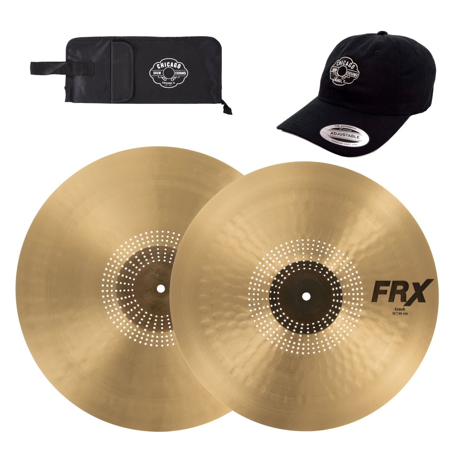 Sabian 18/19" FRX Crash Cymbal Set w/CDE Logo Hat & Stick Bag