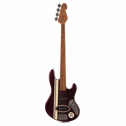Sandberg 35th Anniversary "Racing Car" Design California TT Soft Aged Ruby Red Metallic Bass Guitars / 4-String