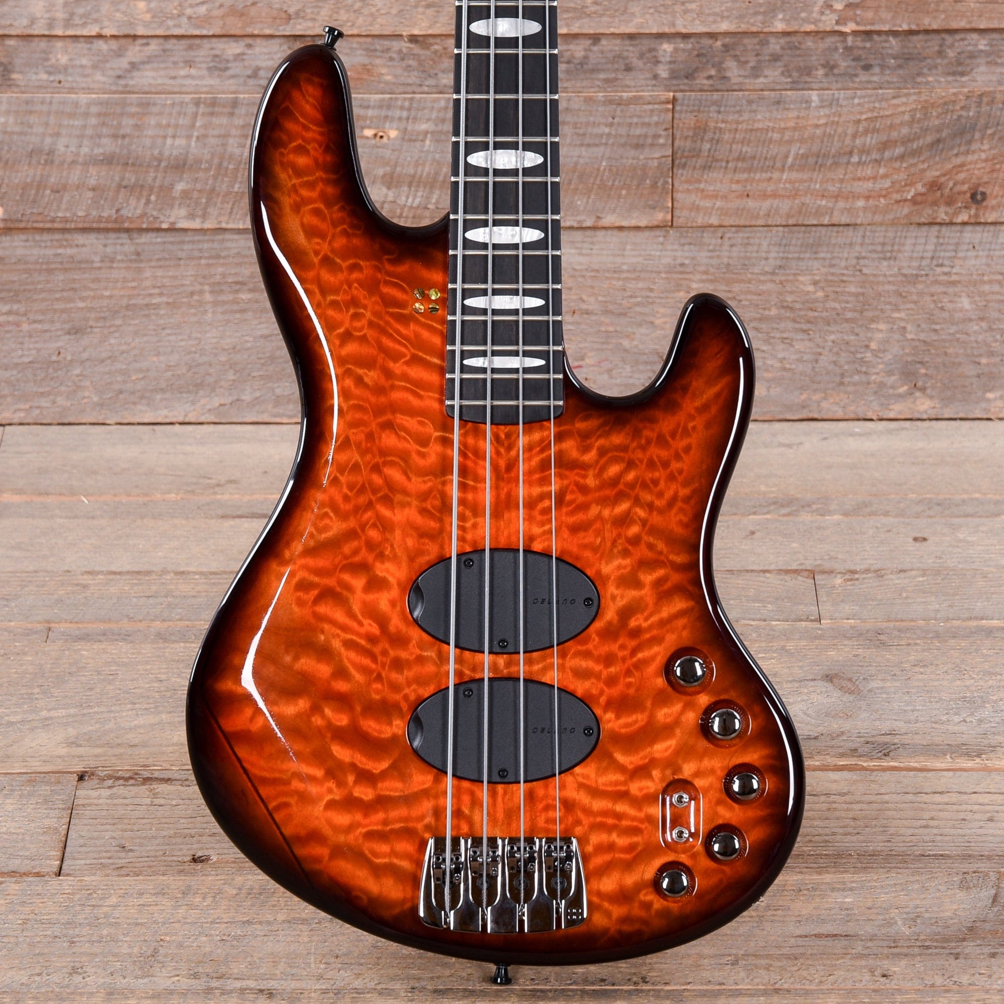 Sandberg California Supreme Quilted Maple Honeyburst w/Matching Headstock Bass Guitars / 4-String