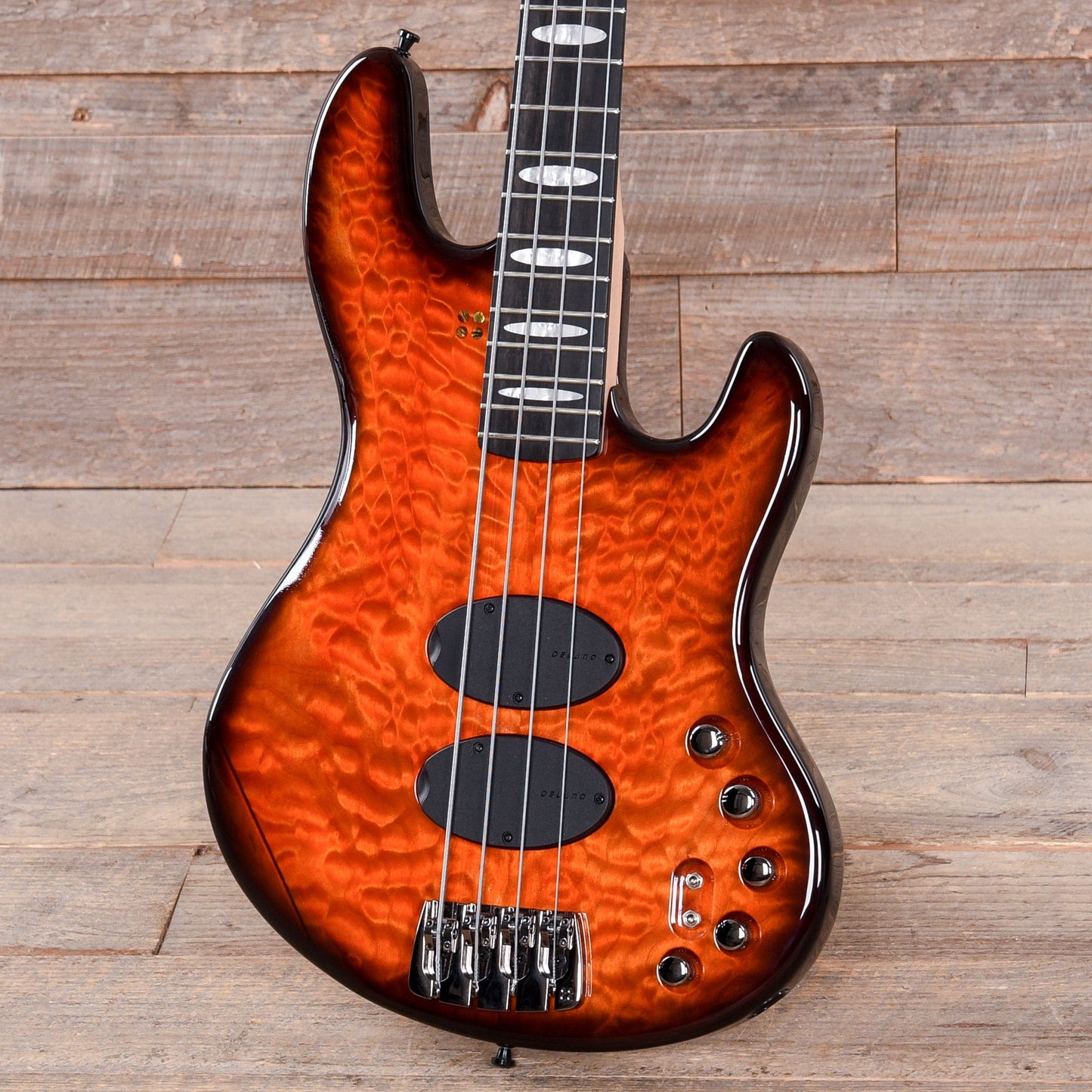 Sandberg California Supreme Quilted Maple Honeyburst w/Matching Headstock Bass Guitars / 4-String