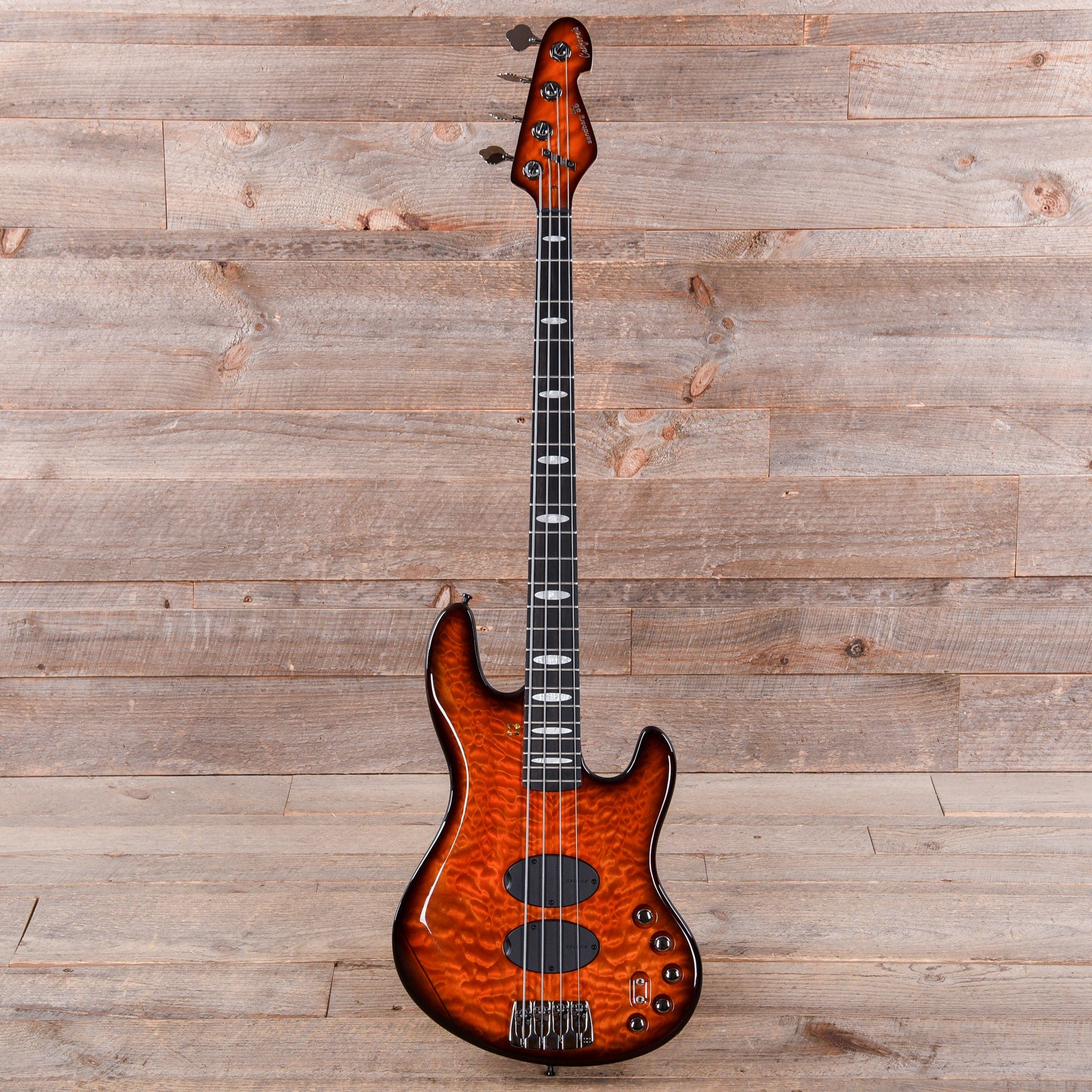 Sandberg California Supreme Quilted Maple Honeyburst w/Matching Headstock Bass Guitars / 4-String