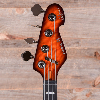 Sandberg California Supreme Quilted Maple Honeyburst w/Matching Headstock Bass Guitars / 4-String
